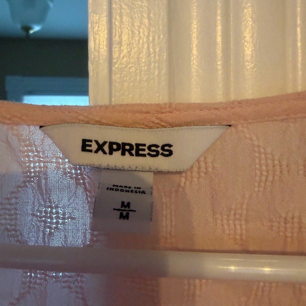 Express Pink Ruffle Sleeve Blouse - Picture 2 of 6